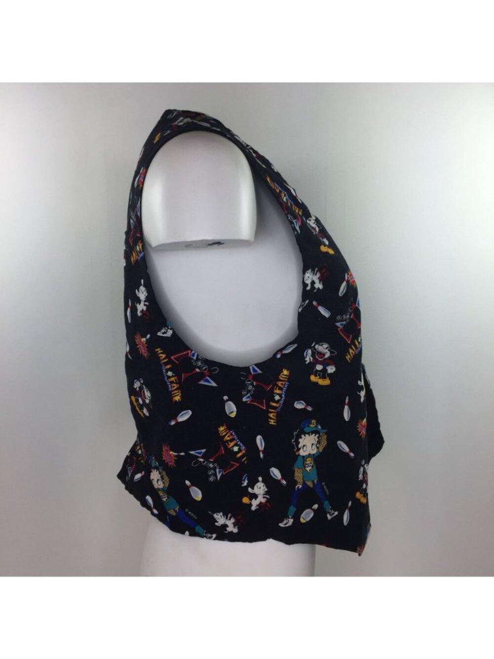Handmade Womens Betty Boop Bowling Black Vest - Picture 8 of 14